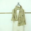 画像1: SLOWHANDS block print stole フラワーストライプストール (1)