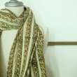 画像3: SLOWHANDS block print stole フラワーストライプストール (3)