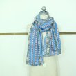 画像2: SLOWHANDS block print stole フラワーストライプストール (2)