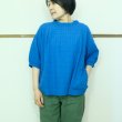 画像1: DAVO DAVO　 コットンリネンドビーチェックの５分袖ブラウス (1)