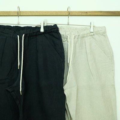 画像1: Remadeintokyojapan.　フレンチリネン　タックハーフパンツ