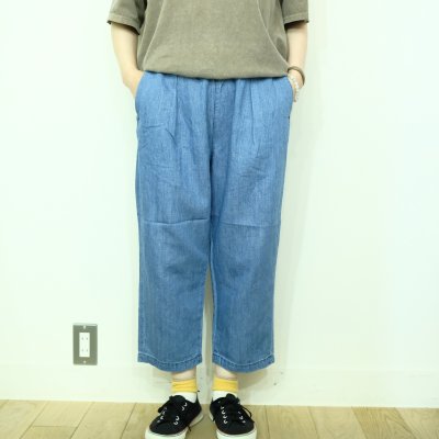 画像2: サキュウ　コットンリネンのクロップドテーパドパンツ