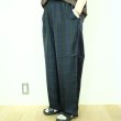 画像1: トラバイユマニュアル　キュプラチェック　サッシュワイドパンツ (1)