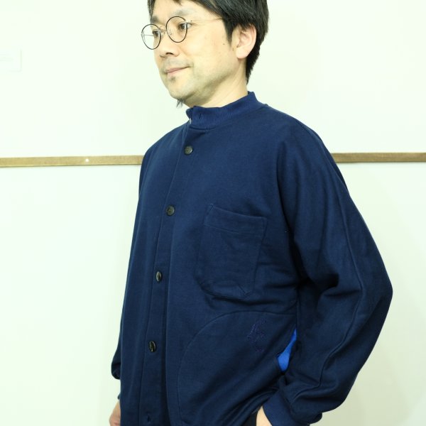 画像3: SLOWHANDS オーガニックコットンフリース ハイネックリブカーディガン (3)