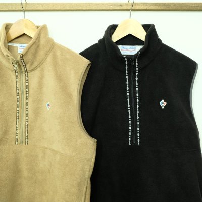 画像1: ARVOR MAREE　フリースベスト　チロリアンテープ