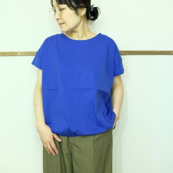 画像1: 快晴堂　裾ギャザーTシャツ (1)