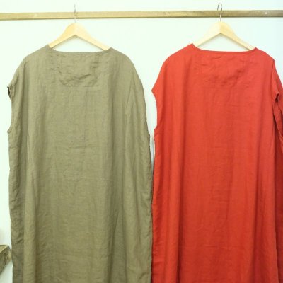 画像3: 快晴堂　初秋まで着られるリネンのステッチたくさんワンピース