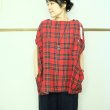 画像3: 快晴堂　タータンチェック　ステッチたくさんフレンチTシャツ   （ブラックウオッチのみ） (3)