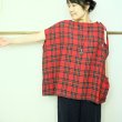 画像4: 快晴堂　タータンチェック　ステッチたくさんフレンチTシャツ   （ブラックウオッチのみ） (4)