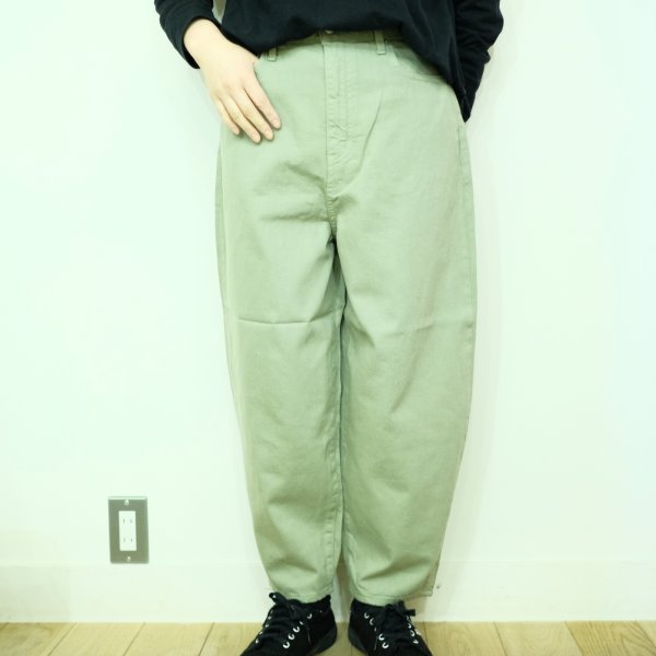 画像1: 新色です！　caqu　カラーリネンのバレルパンツ (1)