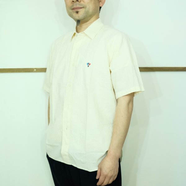画像1: ARVOR MAREE　シアーサッカーのレギュラー半袖シャツ (1)