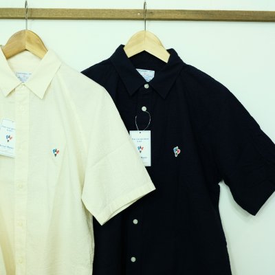 画像1: ARVOR MAREE　シアーサッカーのレギュラー半袖シャツ