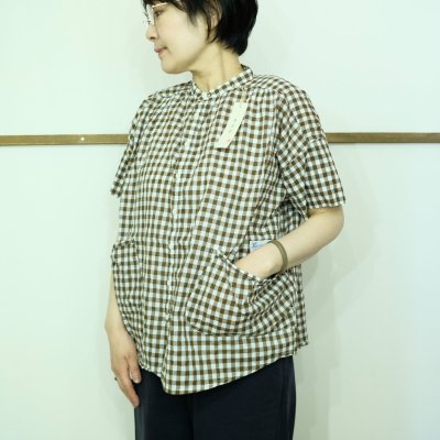 画像2: 快晴堂　 半袖スタンド背タックシャツ