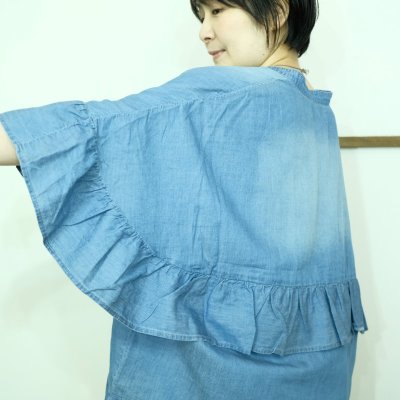 画像2: CYAN　シアーデニムフリルシャツ